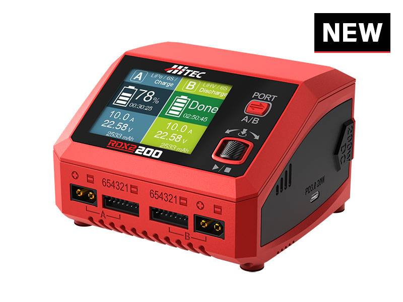 Hitec RDX2 200 AC/DC 200W 10A 6S Dual Port Battery Charger / Discharger
