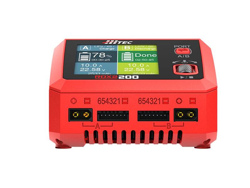 Hitec RDX2 200 AC/DC 200W 10A 6S Dual Port Battery Charger / Discharger