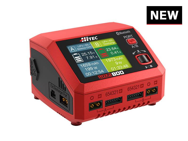Hitec RDX2 800 AC/DC 800W 10A 6S Dual Port Battery Charger / Discharger
