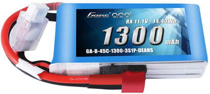 Gens ace 11.1V 1300mAh 3S 45C LiPo Battery Pack with Deans Plug for RC Plane Heli Airplane FPV
