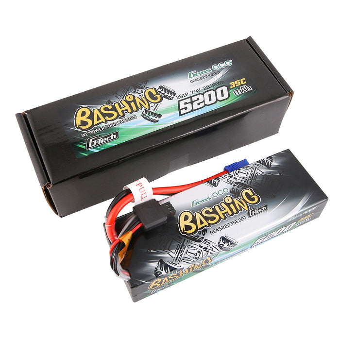 Gens Ace G-Tech Bashing Series 5200mAh 7.4V 2S1P 35C Car Lipo Battery Pack Hardcase 24# With EC3 Plug