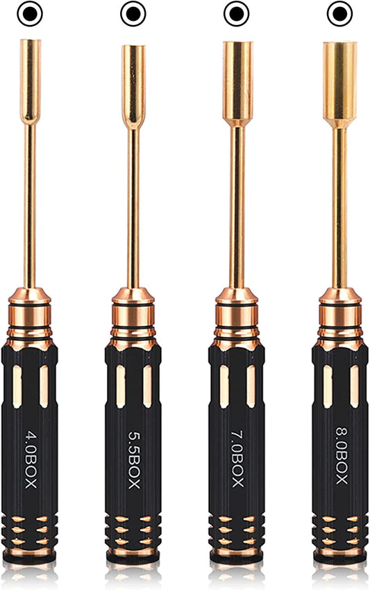 Hex Nut Screw Driver Set Titanium Nitride Coated 4pcs Tools Kit 4.0mm 5.5mm 7.0mm 8.0mm