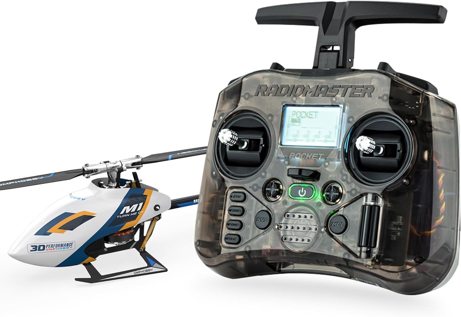 OMPHobby M1 EVO RC Helicopter RTF with Pocket Radio – MPI Hobby