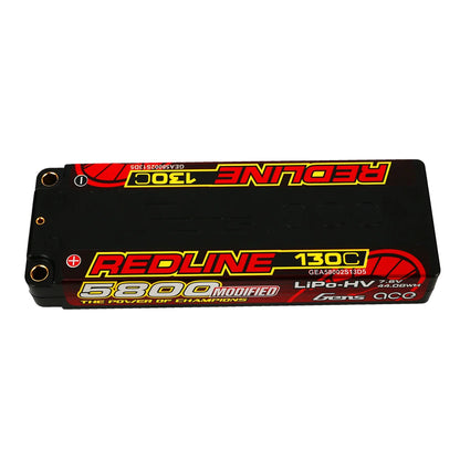 Gens Ace Redline Series 5800mAh 7.6V 130C 2S1P HardCase 56# HV Lipo Battery With 5.0mm Bullet