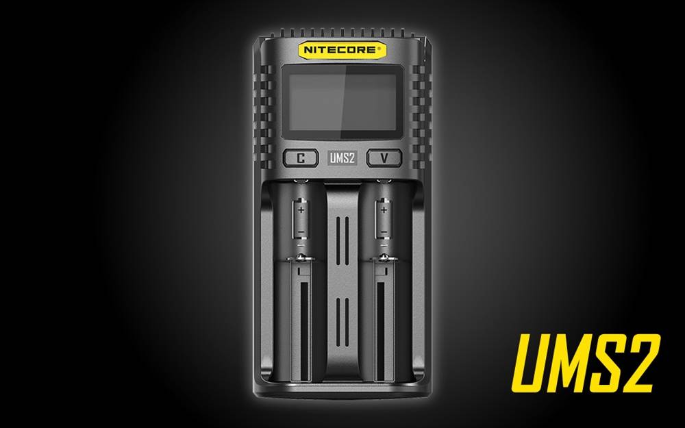 Nitecore UMS2 Dual-Slot USB Fast Charger for 18650 21700 batteries