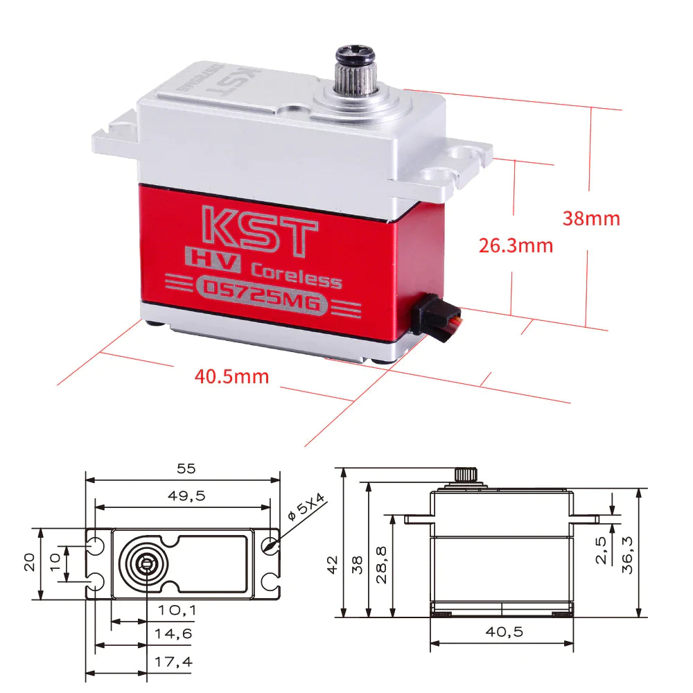 KST DS725MG Digital Servo HV 8.4V 0.07s 249oz