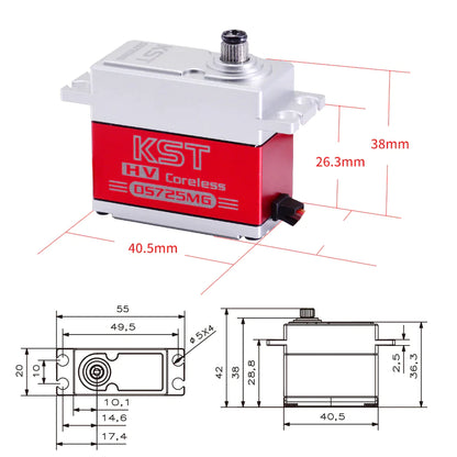 KST DS725MG Digital Servo HV 8.4V 0.07s 249oz