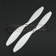 White GemFan 10X4.5 inch Slow Flyer Reverse CW Propellers
