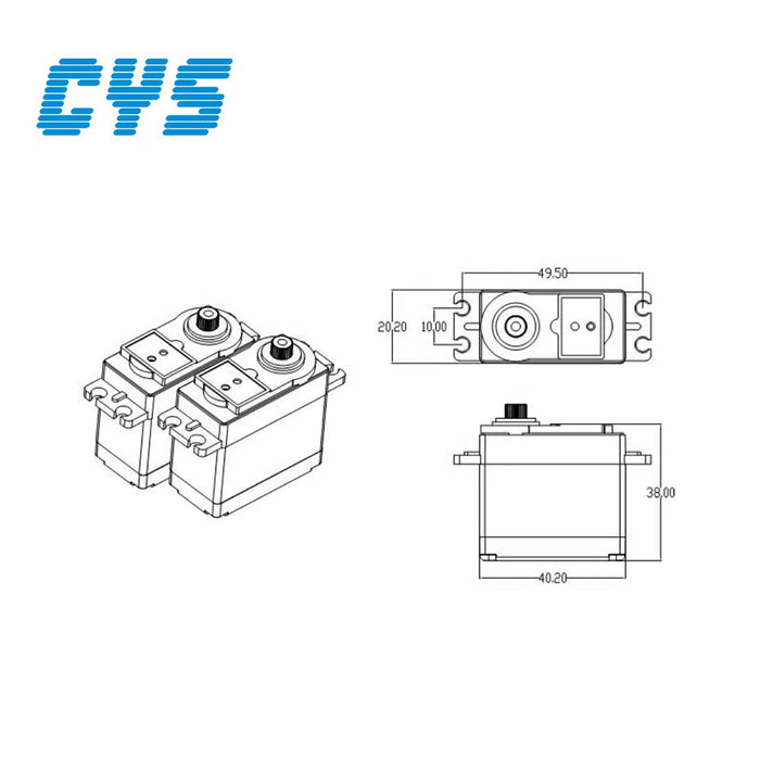 CYS S0250 Low Profile Waterproof 62g Metal Gear Digital Servo