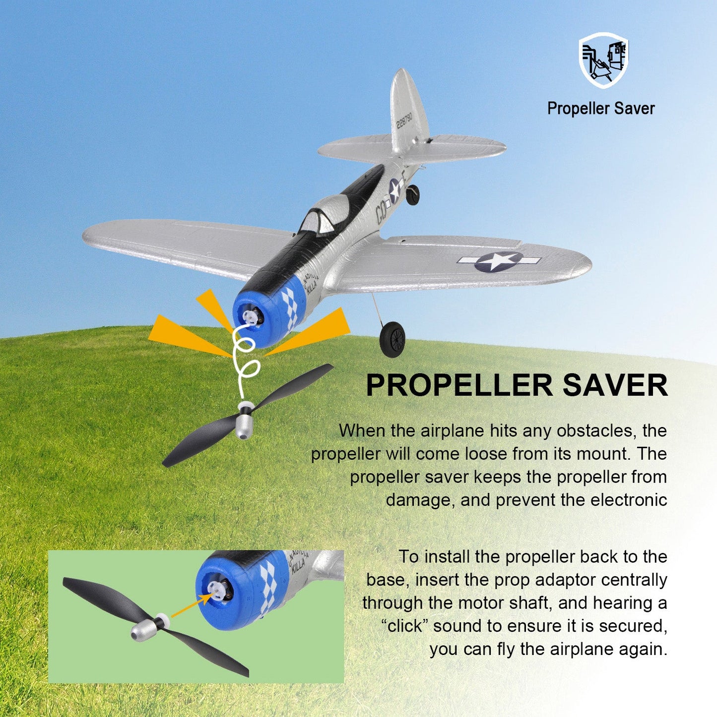 Top RC Mini RC Model Plane P47 Ready to Fly Mode 2