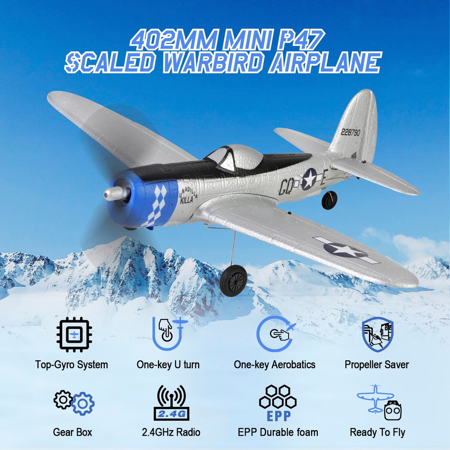 Top RC Mini RC Model Plane P47 Ready to Fly Mode 2
