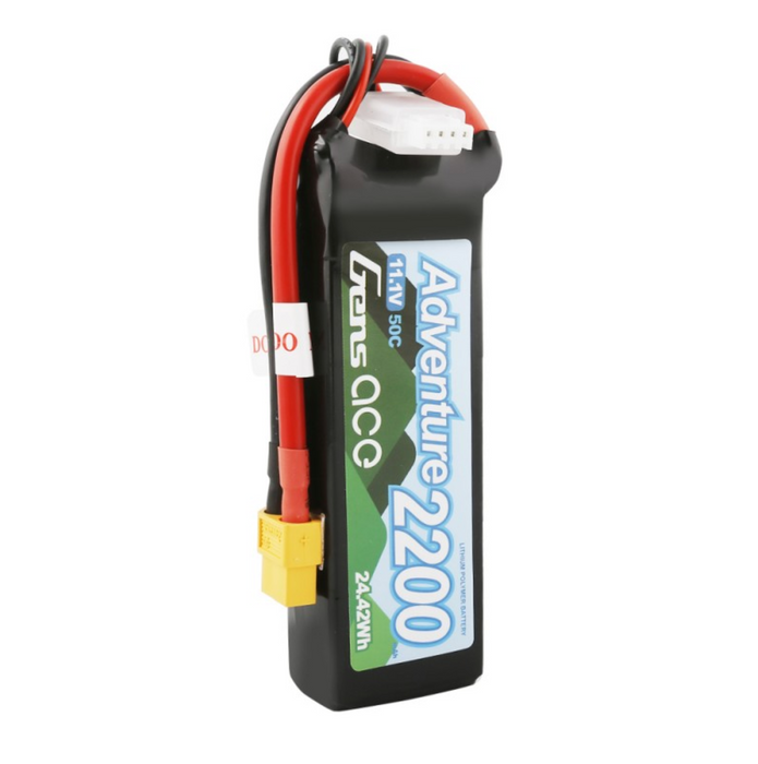 Gens Ace Adventure 2200mAh 3S1P 11.1V 50C Lipo Battery with XT60 Plug for RC Crawler