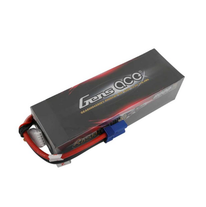 Gens ace 8000mAh 14.8V 80C 4S2P Lipo Battery Pack with EC5 Plug