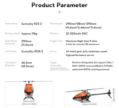 OMPHobby M1 Dual Brushless Direct-Drive Motor Helicopter RTF Combo