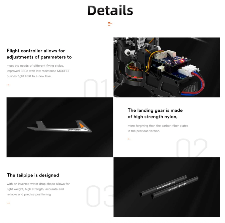 OMPHobby M1 Dual Brushless Direct-Drive Motor Helicopter RTF Combo