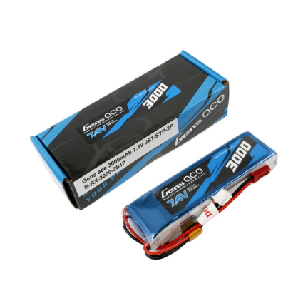 Gens Ace 3000mAh 7.4V 2S1P TX Lipo Battery Pack With JST Plug