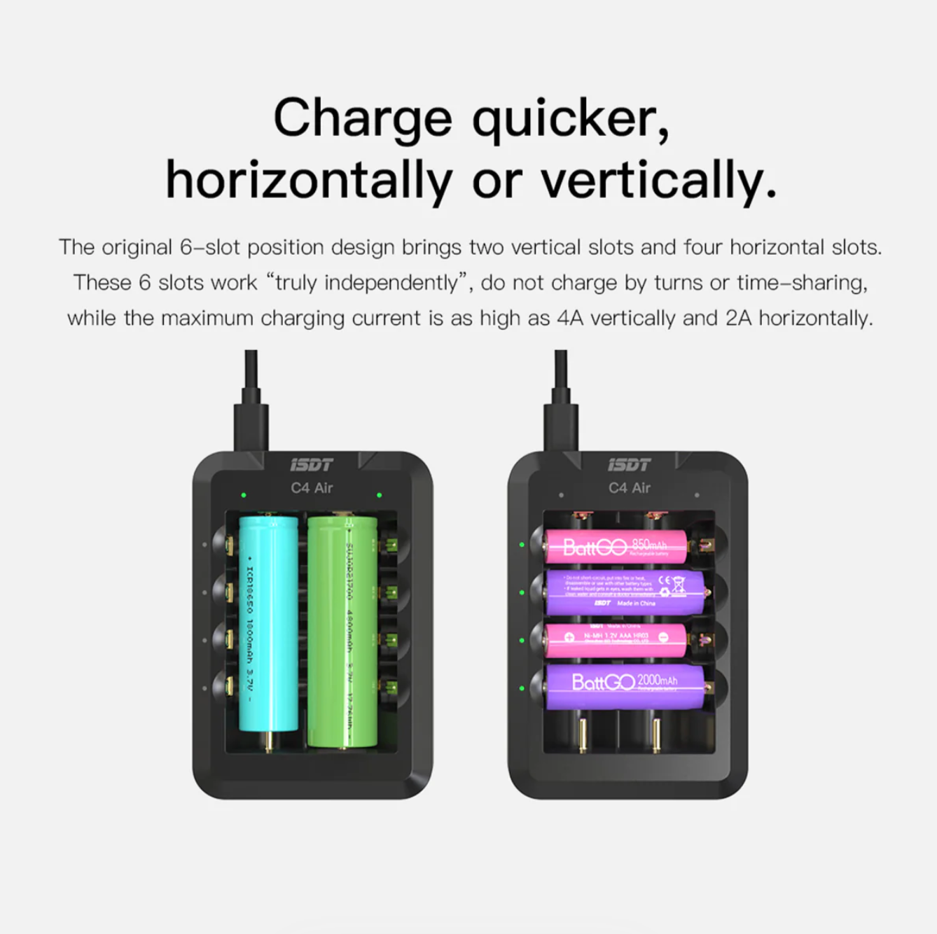 ISDT C4 Air 18650 Battery Smart Charger AA AAA Battery Charger