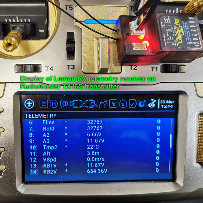 Lemon Rx 7 Channel DSMX Full-Range Telemetry with Diversity ReceiverEnergy Meter XT60 Package P-00134