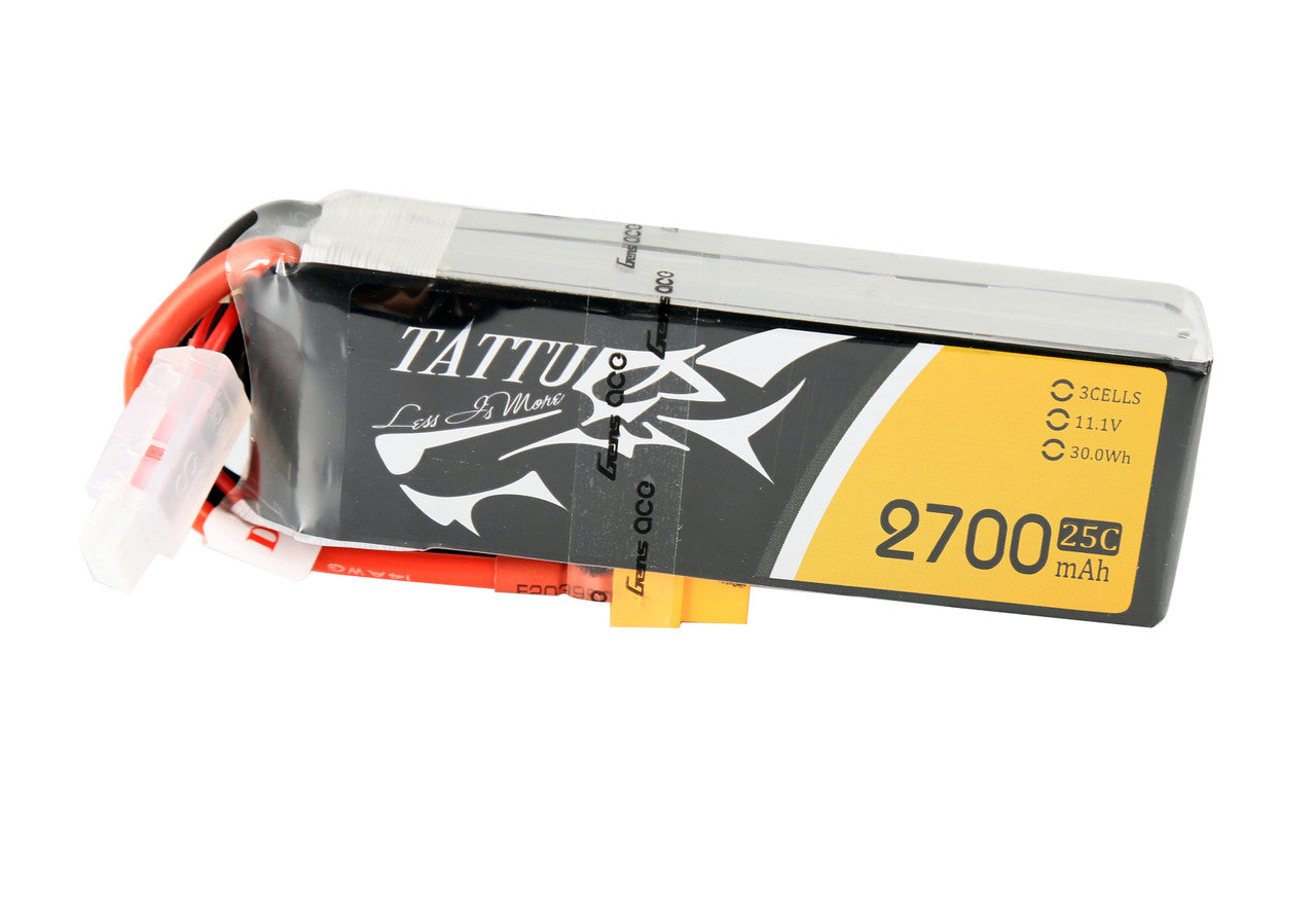 Tattu 2700mAh 3S1P 25C 11.1V Lipo Battery Pack With XT60 Plug