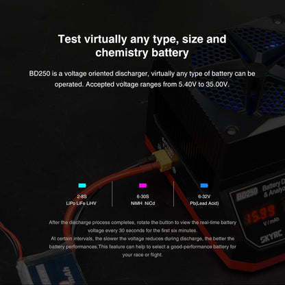SKYRC BD250 250W 35A LiPo LiHV NiMH Battery Discharger & Analyzer