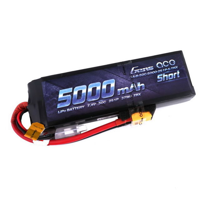 Gens ace 5000mAh 7.4V 50C 2S1P  Lipo Battery Pack with XT60 Plug