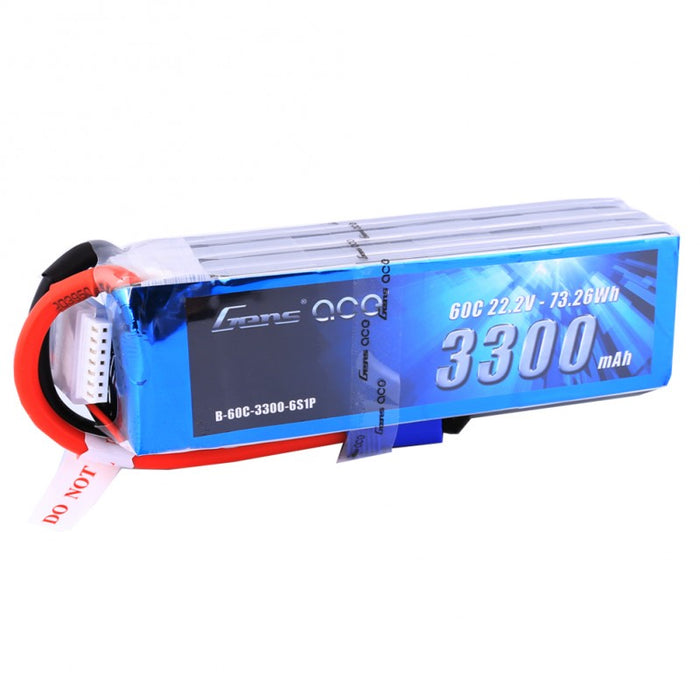 Gens ace 3300mAh 22.2V 60C 6S1P Lipo Battery Pack EC5 plug