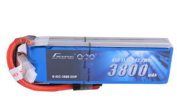 Gens ace 3800mAh 11.1V 45C 3S1P Lipo Battery Pack with Deans plug