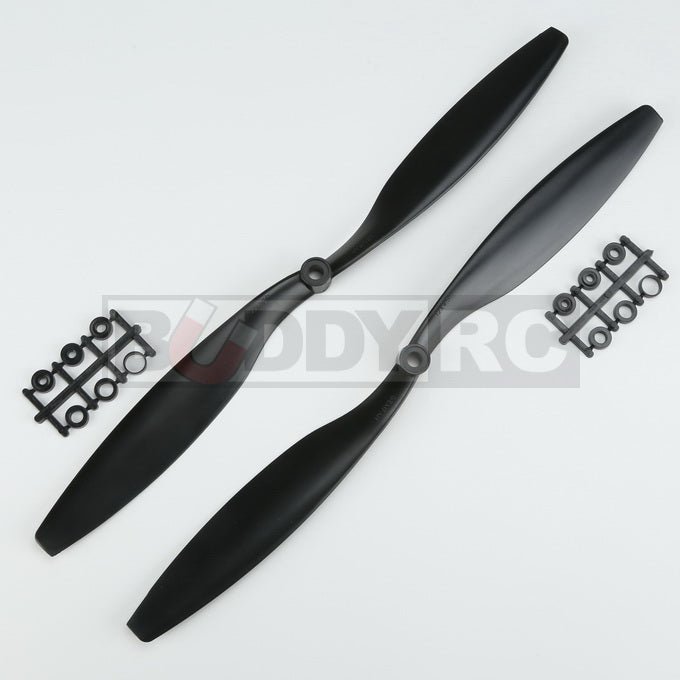 Black GemFan 12X4.5 inch Slow Flyer Reverse CW Propellers