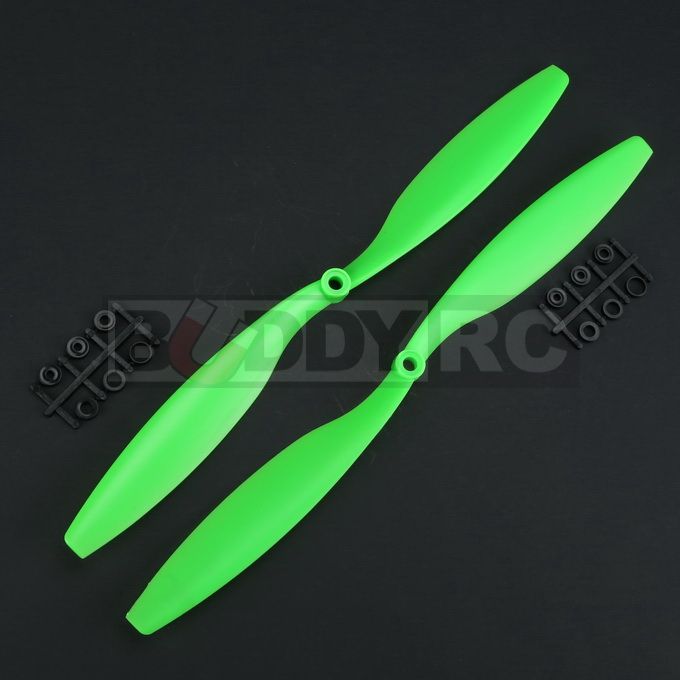 Green GemFan 12X4.5 inch Slow Flyer Propellers Normal and Reverse