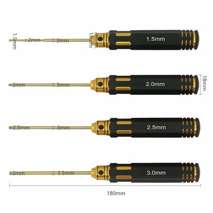 18PCS RC Tools Kits Hex Screwdriver Set Titanium Nitride Coated