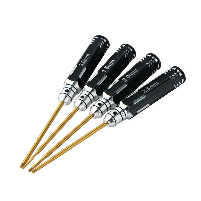 Hex Screw Driver Set Extended Titanium Nitride Coated Tips 6pcs Tools Kit (0.9mm 1.3mm 1.5mm 2.0mm 2.5mm 3.0mm)